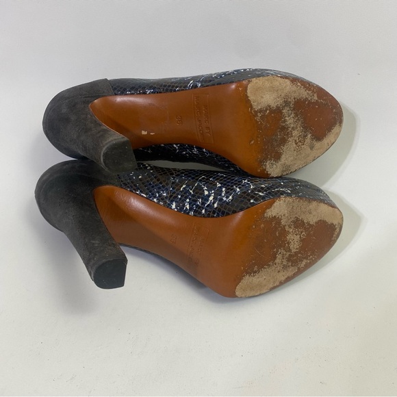 Marc Jacobs Snake Print Platform Pumps Block Heels 6 / 36 Buckle - Picture 13 of 13